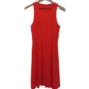 Athleta Womens Sz S Santorini Red Orange Mini Jersey Dress Racer Back Sleeveless